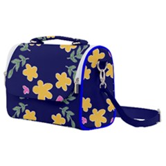 Doodle Flower Leaves Plant Design Satchel Shoulder Bag by Cemarart