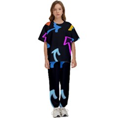 Ink Brushes Texture Grunge Kids  T-shirt And Pants Sports Set by Cemarart