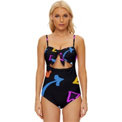 Colorful Arrows Kids Pointer Knot Front One-piece Swimsuit