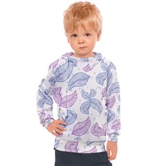 Leaves Line Art Background Kids  Hooded Pullover