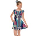 Skyscrapers City Usa Kids  Cap Sleeve Dress View1