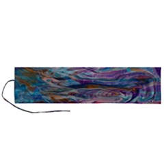 Abstarct Cobalt Waves Roll Up Canvas Pencil Holder (l)