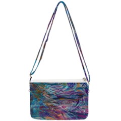 Abstarct Cobalt Waves Double Gusset Crossbody Bag by kaleidomarblingart