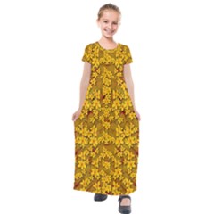 Blooming Flowers Of Lotus Paradise Kids  Short Sleeve Maxi Dress by pepitasart