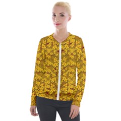 Blooming Flowers Of Lotus Paradise Velvet Zip Up Jacket by pepitasart