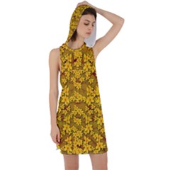 Blooming Flowers Of Lotus Paradise Racer Back Hoodie Dress by pepitasart