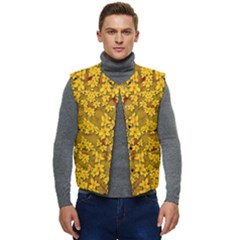 Blooming Flowers Of Lotus Paradise Men s Button Up Puffer Vest	 by pepitasart