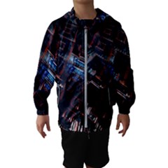 Fractal Cube 3d Art Nightmare Abstract Kids  Hooded Windbreaker by Cemarart