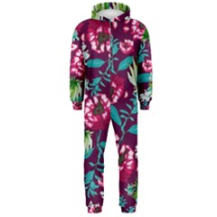 Flowers Pattern Art Texture Floral Hooded Jumpsuit (men)