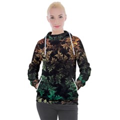 Fractal Patterns Gradient Colorful Women s Hooded Pullover by Cemarart