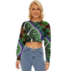 Digital Art Fractal Abstract Artwork 3d Floral Pattern Waves Vortex Sphere Nightmare Lightweight Long Sleeve Sweatshirt by Cemarart