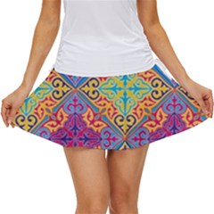 Colorful Flora Flora Kazakh Pattern Women s Skort by Cemarart