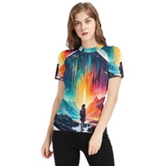 Starry Night Wanderlust: A Whimsical Adventure Women s Short Sleeve Rash Guard by stine1