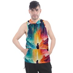 Starry Night Wanderlust: A Whimsical Adventure Men s Sleeveless Hoodie by stine1