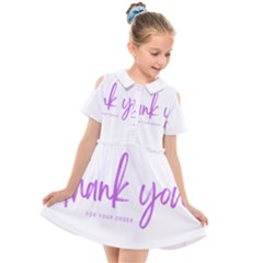 Thank You  Kids  Short Sleeve Shirt Dress by lipli