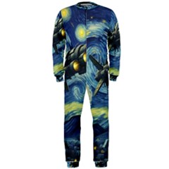 Spaceship Starry Night Van Gogh Painting Onepiece Jumpsuit (men)