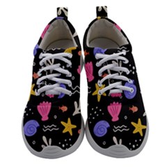 Sea Shells Pattern Wallpaper Fish Women Athletic Shoes