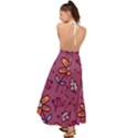 Flowers Petals Leaves Foliage Backless Maxi Beach Dress View2