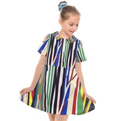 Abstract Trees Colorful Artwork Woods Forest Nature Artistic Kids  Short Sleeve Shirt Dress