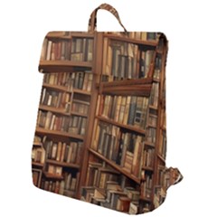 Room Interior Library Books Bookshelves Reading Literature Study Fiction Old Manor Book Nook Reading Flap Top Backpack by Grandong