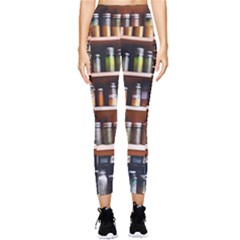 Alcohol Apothecary Book Cover Booze Bottles Gothic Magic Medicine Oils Ornate Pharmacy Pocket Leggings  by Grandong