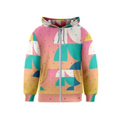 Abstract Geometric Bauhaus Polka Dots Retro Memphis Art Kids  Zipper Hoodie