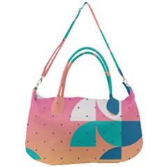 Abstract Geometric Bauhaus Polka Dots Retro Memphis Art Removable Strap Handbag by Maspions