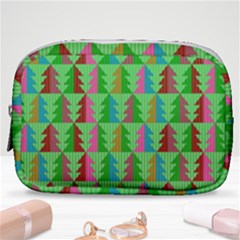 Trees Pattern Retro Pink Red Yellow Holidays Advent Christmas Make Up Pouch (small) by Maspions