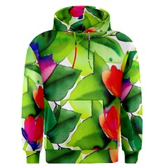 Watercolor Flowers Leaves Foliage Nature Floral Spring Men s Core Hoodie