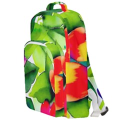 Watercolor Flowers Leaves Foliage Nature Floral Spring Double Compartment Backpack by Maspions