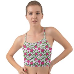 Flowers Leaves Roses Pattern Floral Nature Background Mini Tank Bikini Top