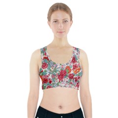 Flower Bloom Blossom Botanical Color Colorful Colour Element Digital Floral Floral Pattern Sports Bra With Pocket