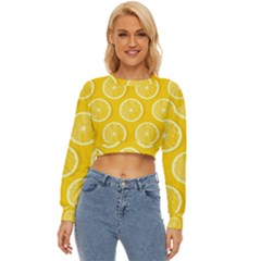 Lemon Fruits Slice Seamless Pattern Lightweight Long Sleeve Sweatshirt by Apen