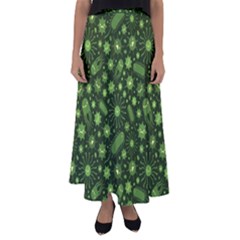 Seamless Pattern With Viruses Flared Maxi Skirt by Apen