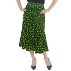 Seamless Pattern With Viruses Midi Mermaid Skirt by Apen