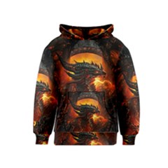 Dragon Fire Fantasy Art Kids  Pullover Hoodie