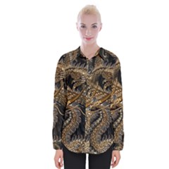 Fantasy Dragon Pentagram Womens Long Sleeve Shirt