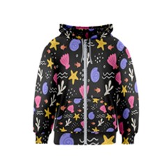 Sea Shells Pattern Wallpaper Fish Kids  Zipper Hoodie