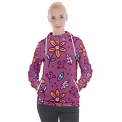 Flowers Petals Leaves Foliage Women s Hooded Pullover