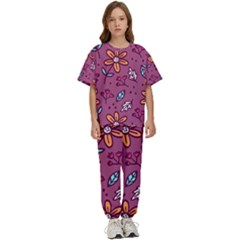 Flowers Petals Leaves Foliage Kids  T-shirt And Pants Sports Set by Maspions