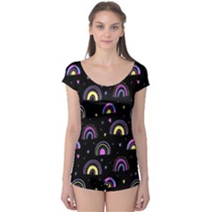 Wallpaper Pattern Rainbow Boyleg Leotard 