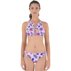 Flowers Petals Pineapples Fruit Perfectly Cut Out Bikini Set