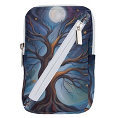 Tree Branches Mystical Moon Expressionist Oil Painting Acrylic Painting Abstract Nature Moonlight Ni Belt Pouch Bag (large)