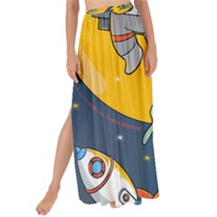 Astronaut Moon Monsters Spaceship Universe Space Cosmos Maxi Chiffon Tie-up Sarong