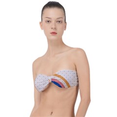 Abstract Geometric Bauhaus Polka Dots Retro Memphis Rainbow Classic Bandeau Bikini Top  by Maspions