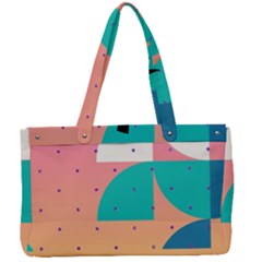 Abstract Geometric Bauhaus Polka Dots Retro Memphis Art Canvas Work Bag