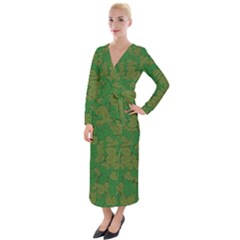 Vectors Leaves Background Plant Velvet Maxi Wrap Dress by Askadina