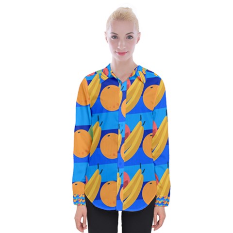 Fruit Texture Wave Fruits Womens Long Sleeve Shirt by Askadina