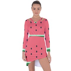 Watermelon Melon Fruit Healthy Food Meal Breakfast Lunch Juice Lemonade Summer Asymmetric Cut-out Shift Dress