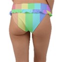 Rainbow Cloud Background Pastel Template Multi Coloured Abstract Frill Bikini Bottoms View2